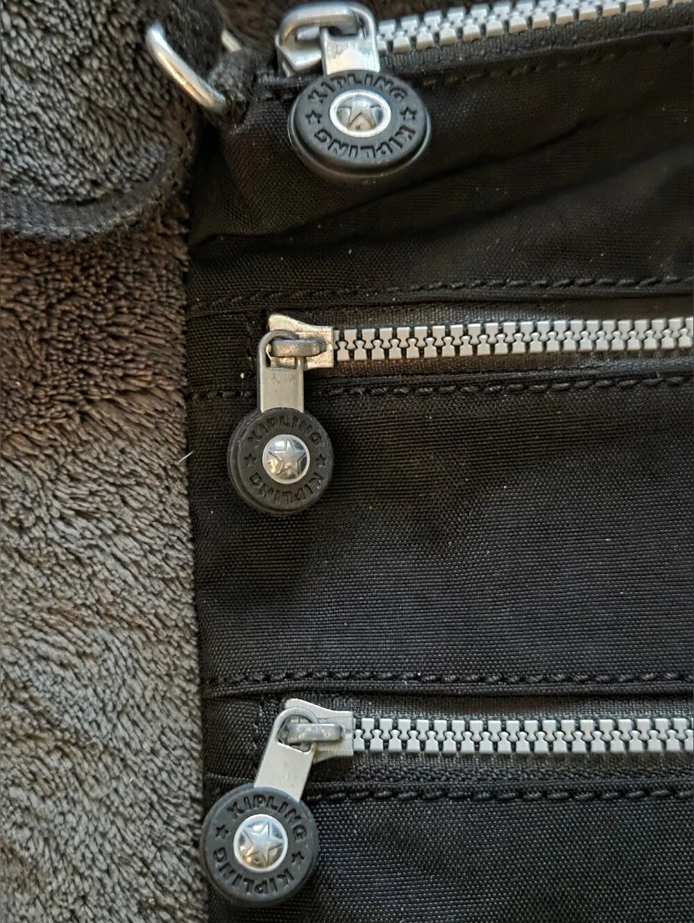 Kipling Black Compact Crossbody Messenger Bag